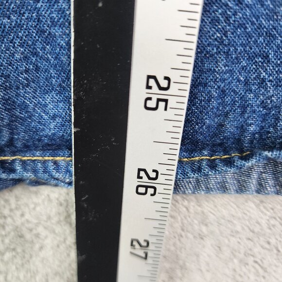 Womens Blue Denim Shirt Sag Harbor Sport Embroidered Button Up Back Yoke Size S - Picture 11 of 12